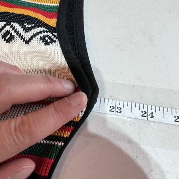 Vintage Women's Knit Bird Aztec Striped Southwestern Top‎ Multi-Color Large vest - Picture 7 of 8